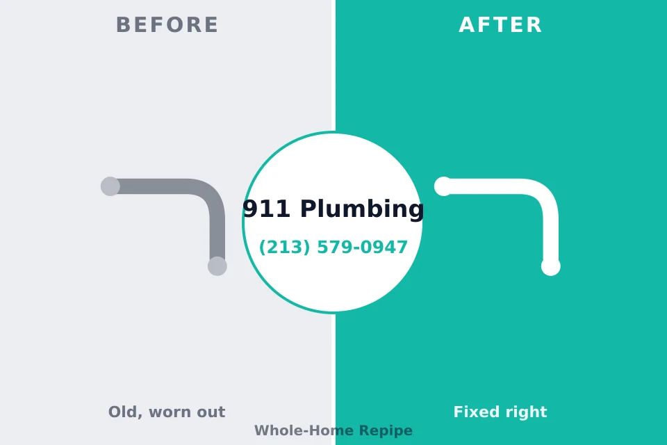 Before and after: plumbing repair Petersburg, AK